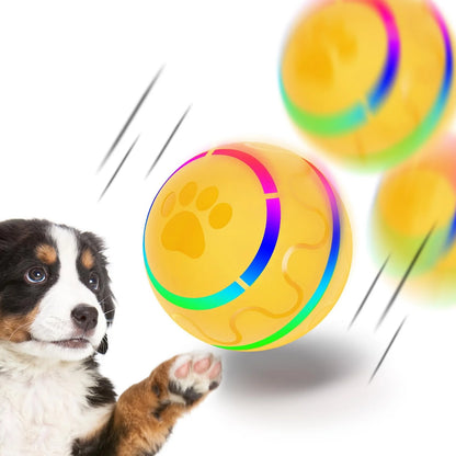 Peppy Interactive Dog Ball – LED Flashing Rolling Toy for Small & Medium Dogs, USB Rechargeable & Motion Activated