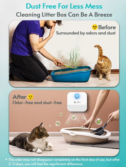 Downypaws 4000mAh Smart Cat Litter Box Odor Purifier – Pet Toilet Air Deodorizer for Cats & Dogs